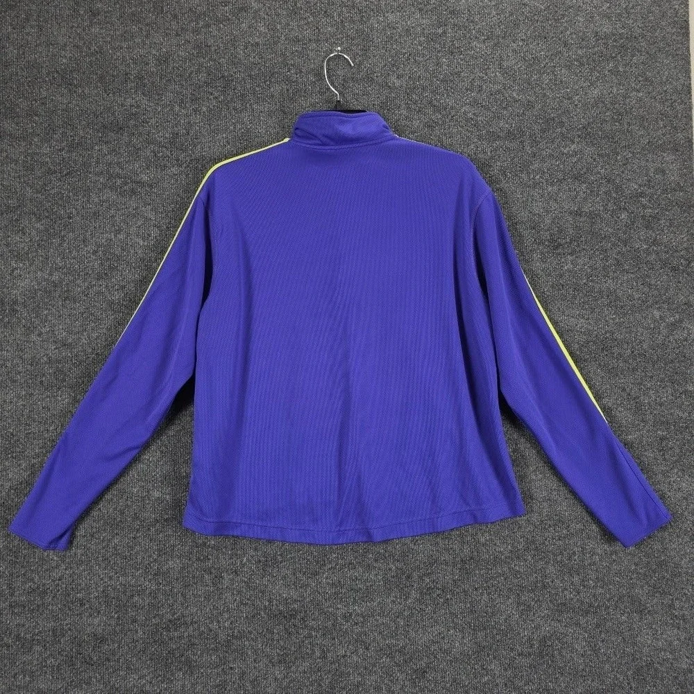 Vintage 2005 Adidas Response 1/4 Zip Pullover Purple Yellow Stripes Men's Medium